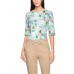 Marccain Sports - AS 4838 J20 - Geribbeld shirt stretchkatoen print groen